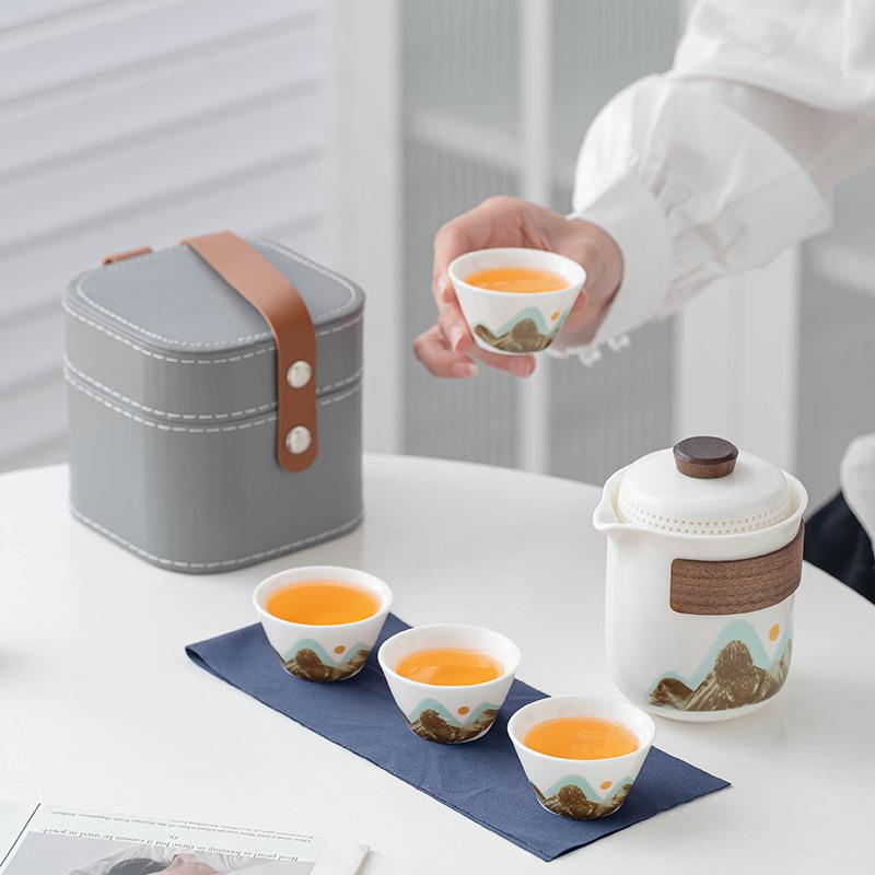 Simple Portable Travel Tea Set Kuaike Cup Small Set Gift Kung Fu Tea Set Teapot Business