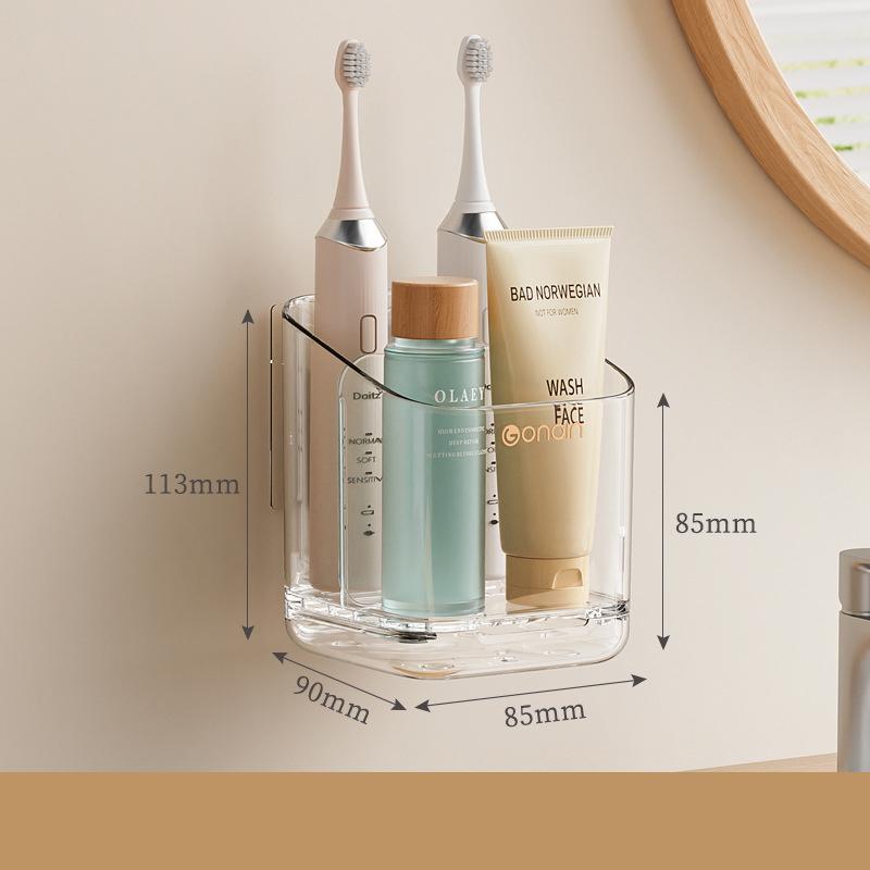 

Настенный держатель для зубных щеток, органайзер для ванной комнаты, клейкий, без сверления, полка для хранения зубной пасты, водонепроницаемая полка чистый