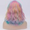 4 Colors Colorful Wig Women Synthetic Hair Cosplay Wig Rainbow Multi Color Party Wigs