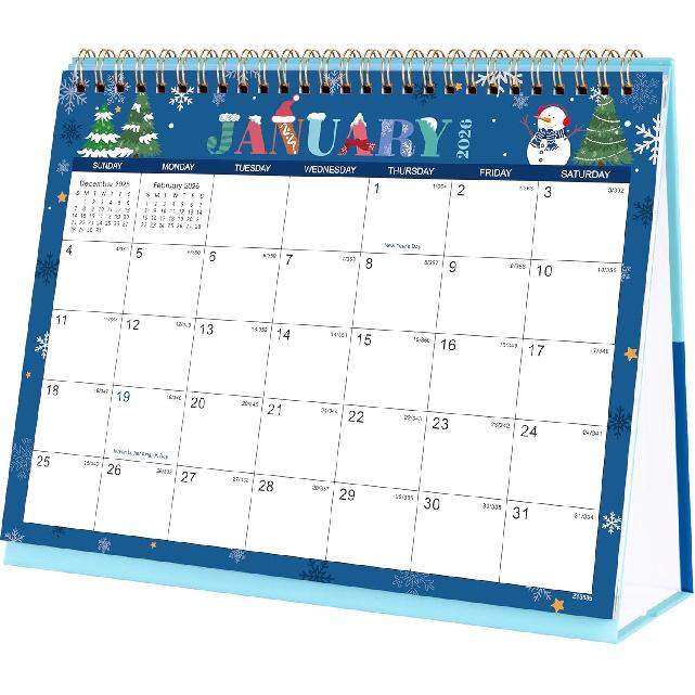 2026 Desk Calendar - Desk Calendar from January 2026 - December 2026, 10" x 8.3" Calendar Desk, 12 Months Standing Flip 2026 Desktop Calendars