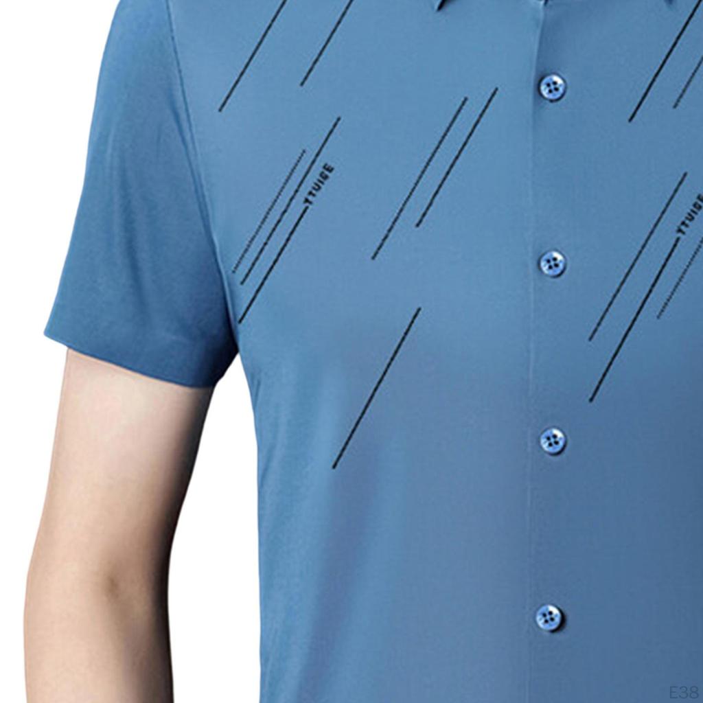 Golf Shirt Mens Lapel Top Outdoor Sports Quick Drying Breathable Business Fashion