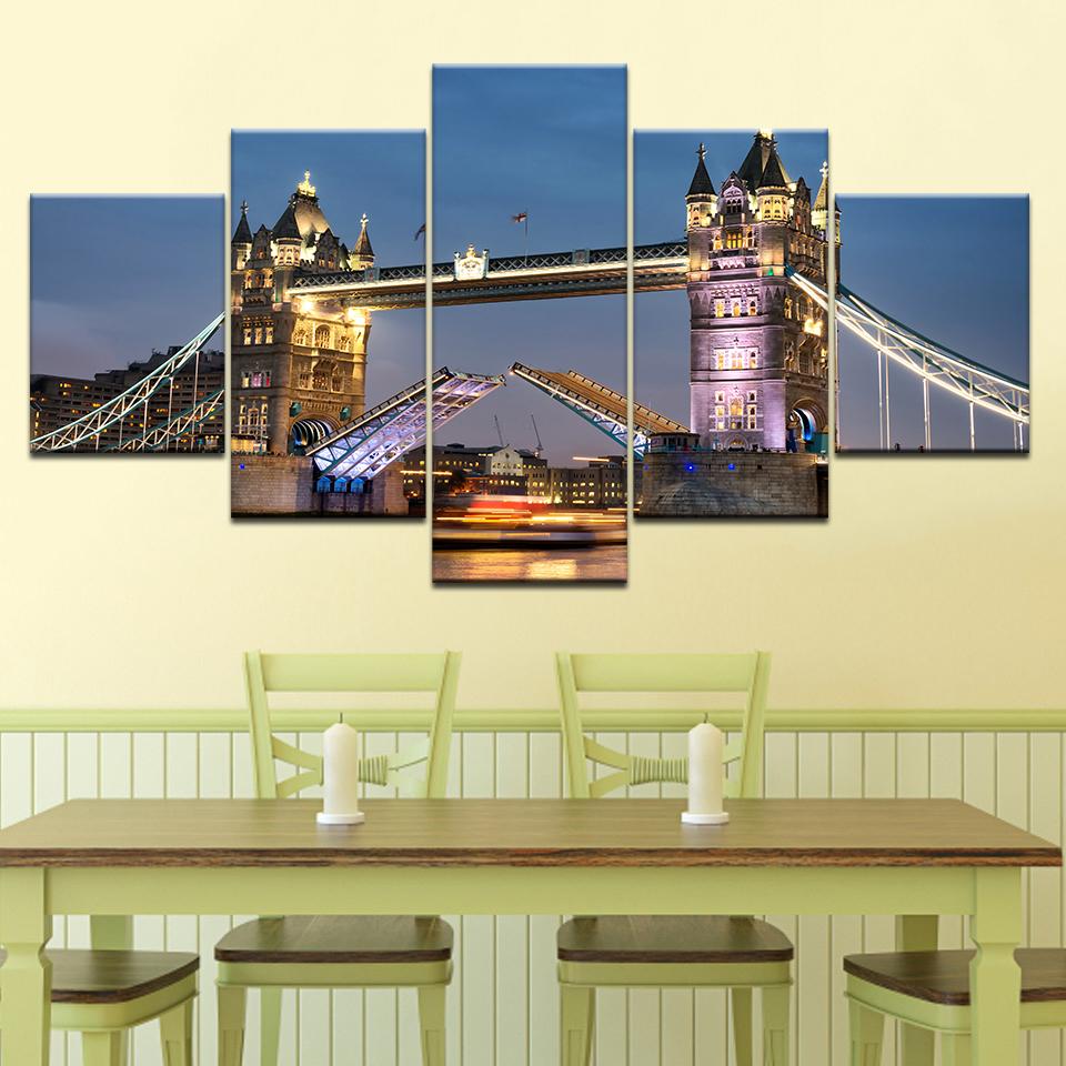 London Bridge Wallpaper 5 Piece Wallpapers Modern Modular Poster Art Canvas Painting for Living Room Home Decor