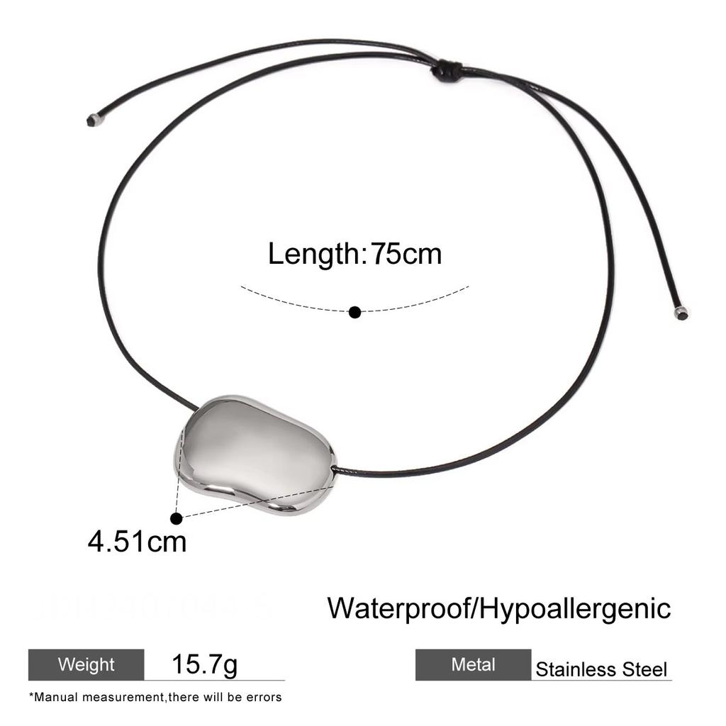 Mirror Metal Necklace Irregular Niche Design Light Luxury High Sense Simple Collarbone Chain, Cold Wind Temperament Female