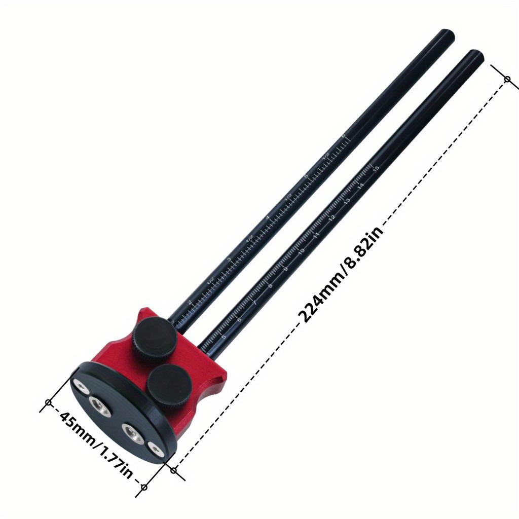 Double Head Wheel Marking Gauge - Aluminum Parallel Line Drawing Tool with Graduated Inch & MM Scale for Woodworking
