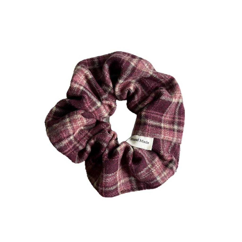 Retro Plaid Scrunchies for Women - College Style Hair Ties & Headbands