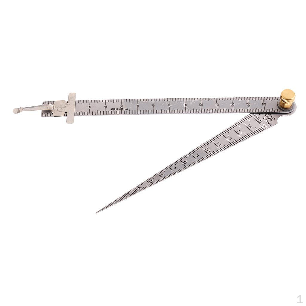 0-15mm Welding Taper Feeler Depth Ruler Stainless Steel Gap Hole