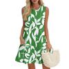 Women's Casual Fashion Breathable Round Neck Vest Floral Holiday Dress With Pockets