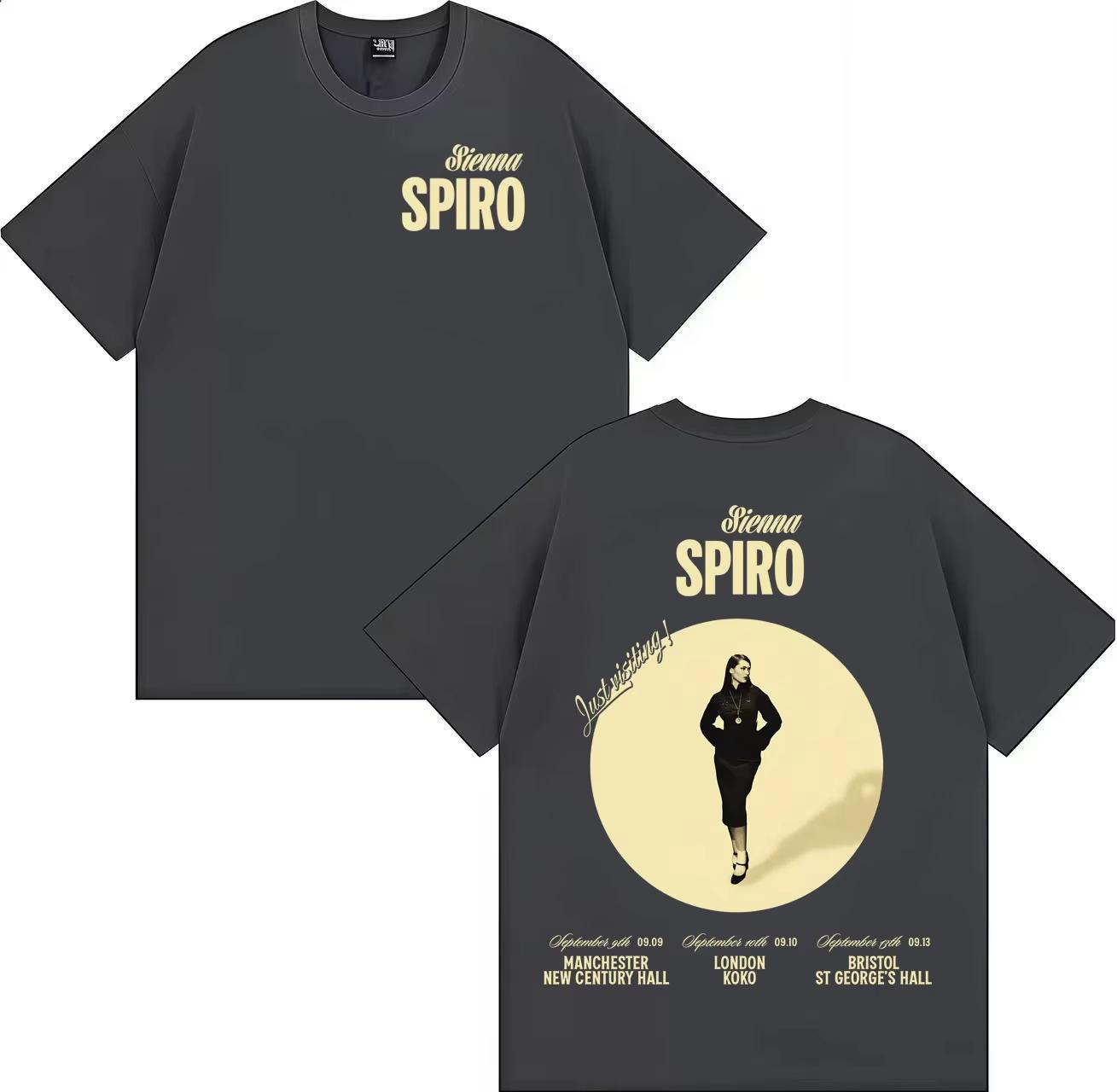 

Singer Sienna Spiro Double Sided Print High Quality Tee Unisex Women Popluar TShirt Gothic Clothing Crewneck Short Sleeve Top 3XL