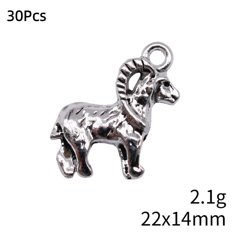 10/30Pcs Silver Goat Ram Animal Charms 23x19mm Pendants for DIY Jewelry Making Birthday Gift Crafting