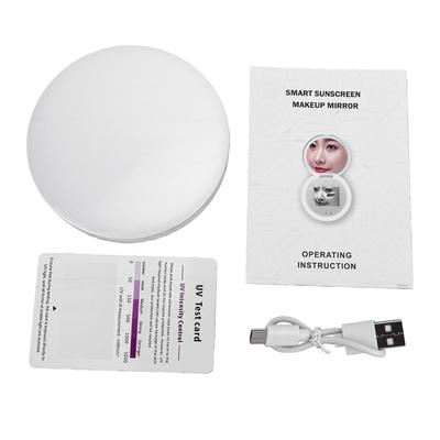 Sunscreen Test Camera Mirror 2X Magnifying Sunscreen Camera Portable Makeup Mirror with LED Light for Travel Skin