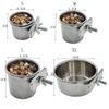Pet Birds Hanging Cage Bowl Dish Cup Anti-turnover Stainless Steel Feeding Food Drinking Feeder for Parakeet Lovebird Finches