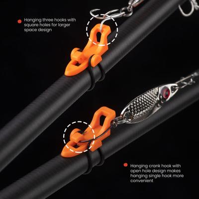 10Pcs Fishing Lure Hook Holder with Rubber Rings Universal Fishing Rod Bait Fishook