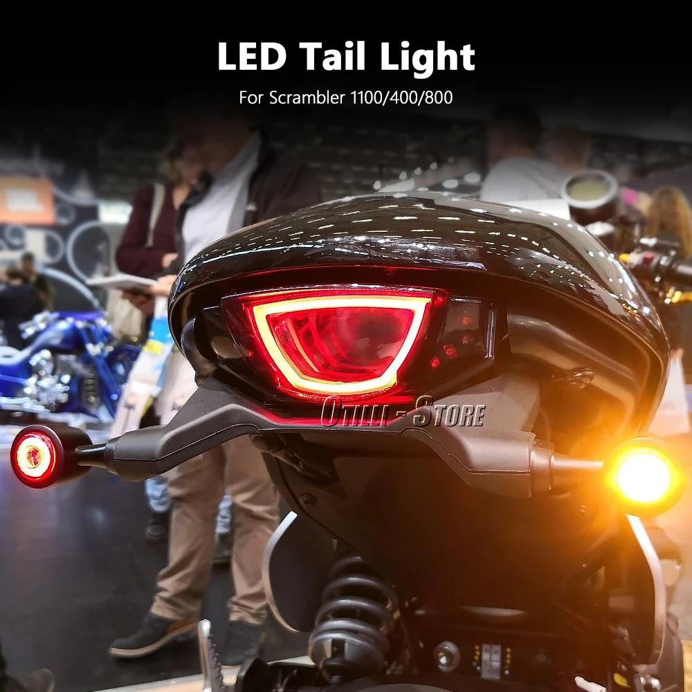 Motorcycle Accessories For Ducati SCRAMBLER 400 800 Scrambler 1100 LED Rear Tail Light Brake Smoke W/ Flashing Turn Signal Lamp