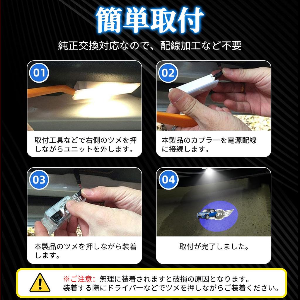 NEIFILES Mini Logo Projection Ghost Shadow Laser Logo Light for BMW Car Courtesy Door Welcome Set of 2 R50, R52, R53, R55, R56, R57, Lamp, Light,