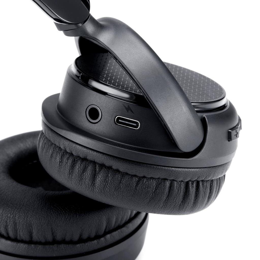 Amazon Basics Wireless Bluetooth 35 Hours of Lightweight Black On-Ear Headphones, Playtime, 168g, Foldable,