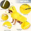 Dog Raincoat,Adjustable Waterproof Cloak Pet Hooded Raincoat Jacket,Cute Yellow Duck Poncho for Pet,Samll