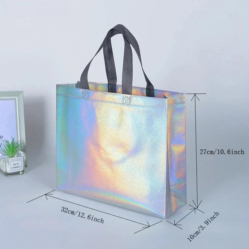 10/20PCS Non Woven Tote Bag Reusable Shopping Gift Bag for Women Clothing Fashion Store Eco Friendly Handbag Carry Bag