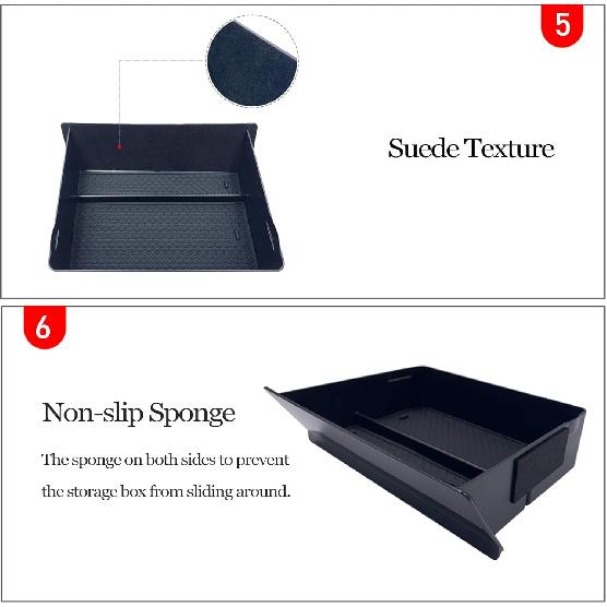 Jaronx Compatible With Tesla Model S/X Cubby Drawer, Center Console Organizer Storage Box Compatible With Tesla Model X/S Accessories (2012-  )