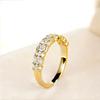 Ladies' Three Row Alternating Ring, Embellished with Synthetic Zircon, Elegant and Eye-catching Jewelry, Daily Wear, Anniversary Gift