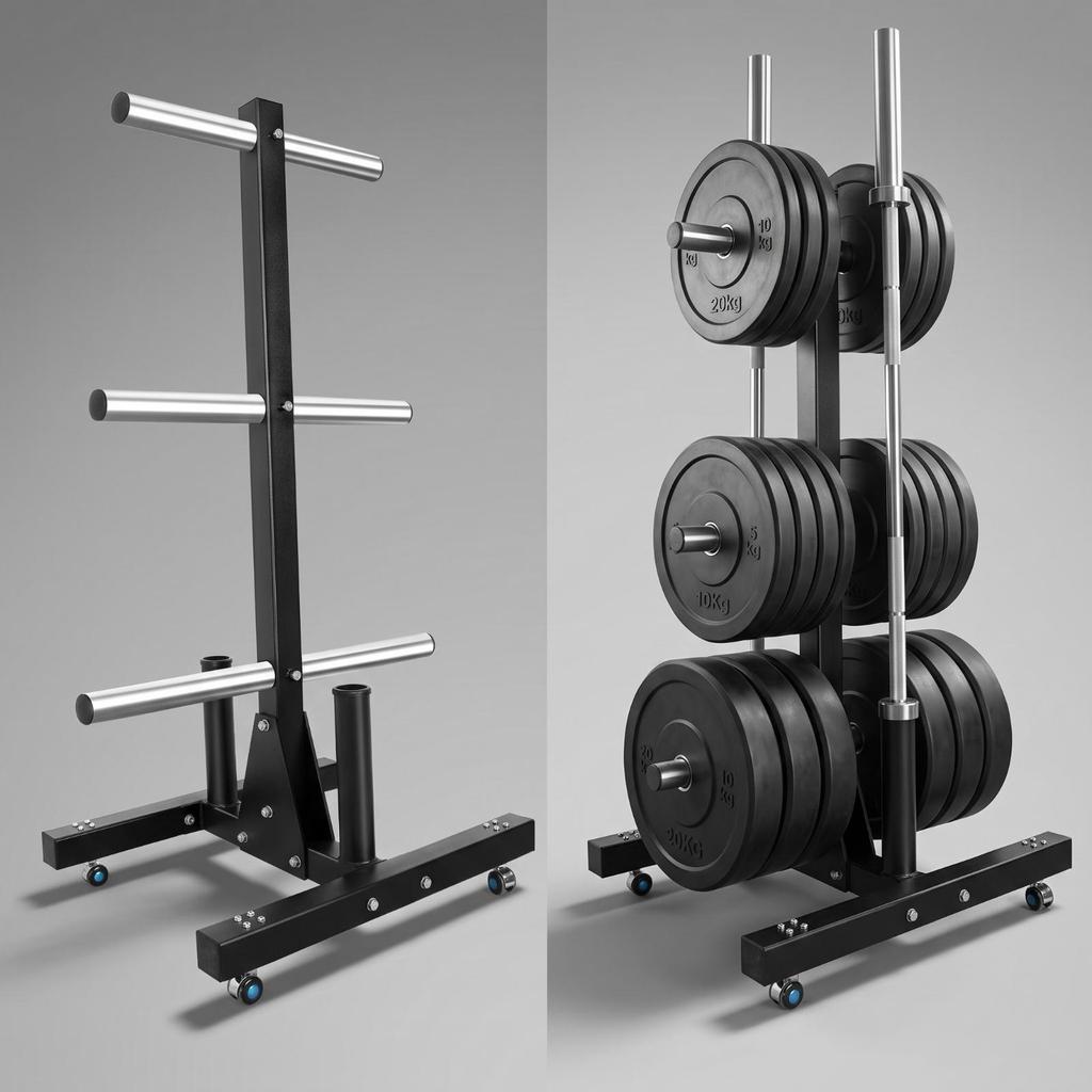 Barbell Plate Storage Rack Universal Weight Safeguarding for Home Gym