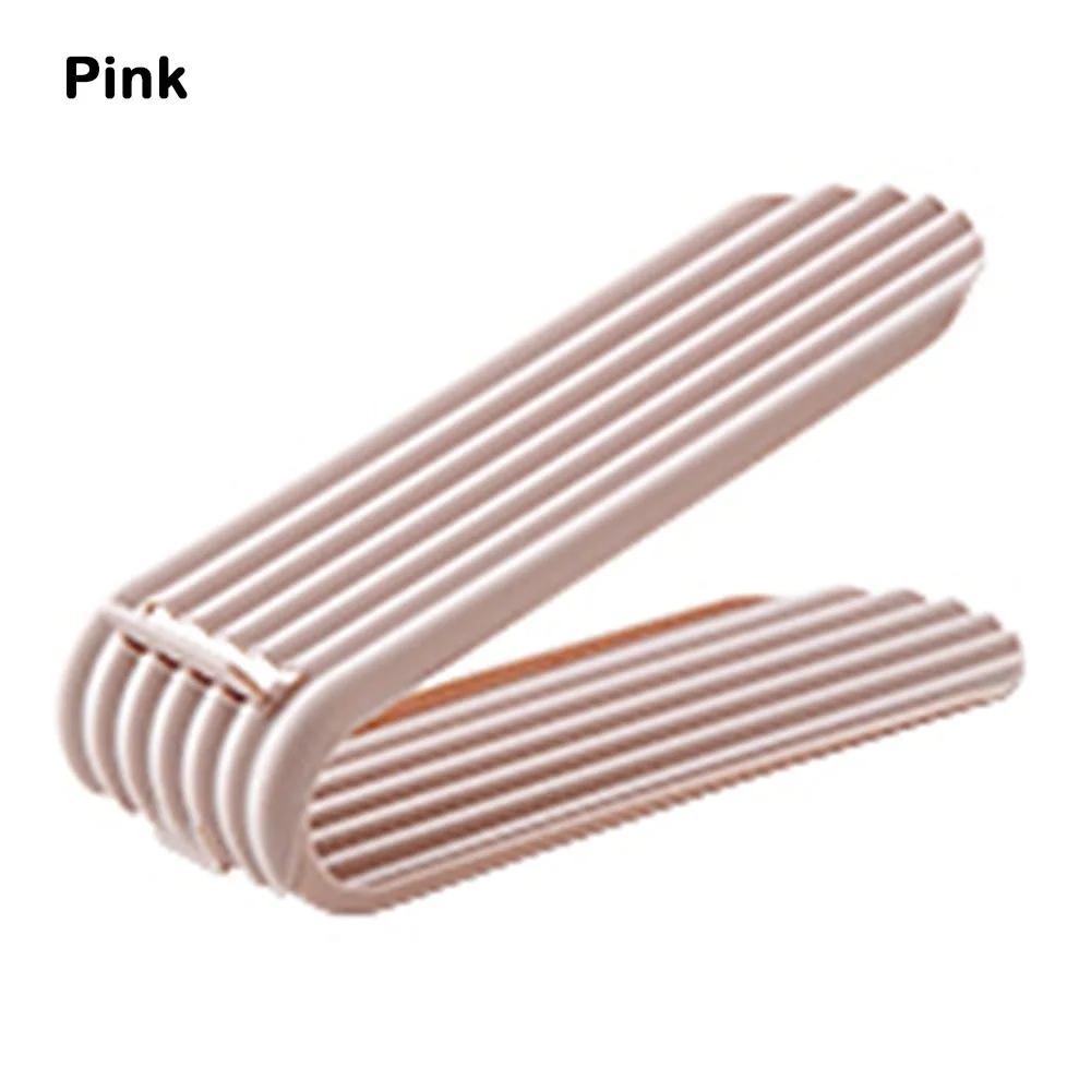 

1 шт. Регулируемый органайзер для обуви, Слот для обуви, Экономия места, Двухъярусная организация обуви, Стойка для хранения обуви, Коробка для обуви розовый