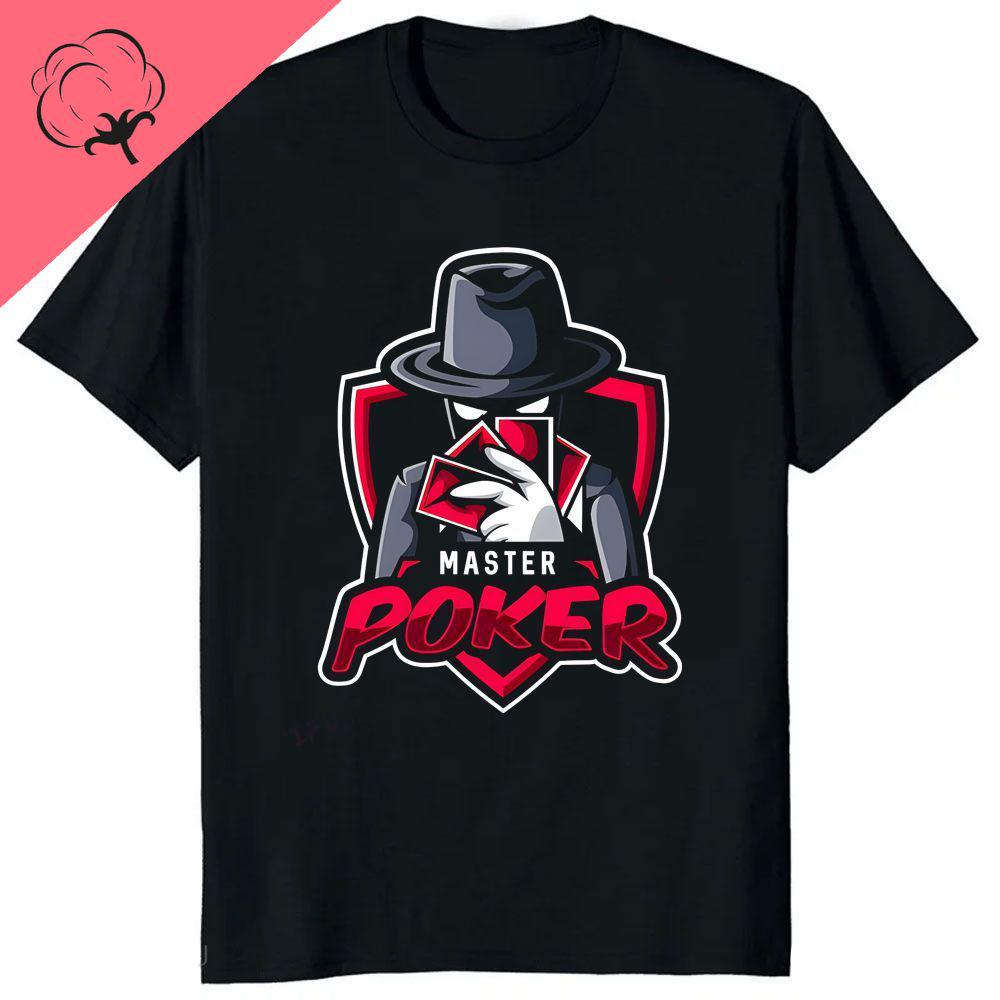 BenberFashion Vintage Klassiek Poker Katoenen T-shirt Modieus Heren Grappig Korte Mouw Nooit Opgeven Winnen of Verliezen Zomer Casual Streetwear L