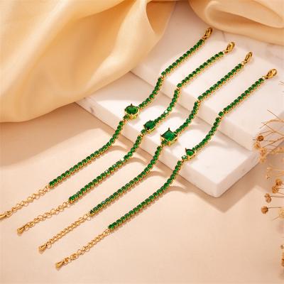 Green Zircon Bracelet Hot-selling Stainless Steel Bracelet Women's Jewelry Does Not Fade