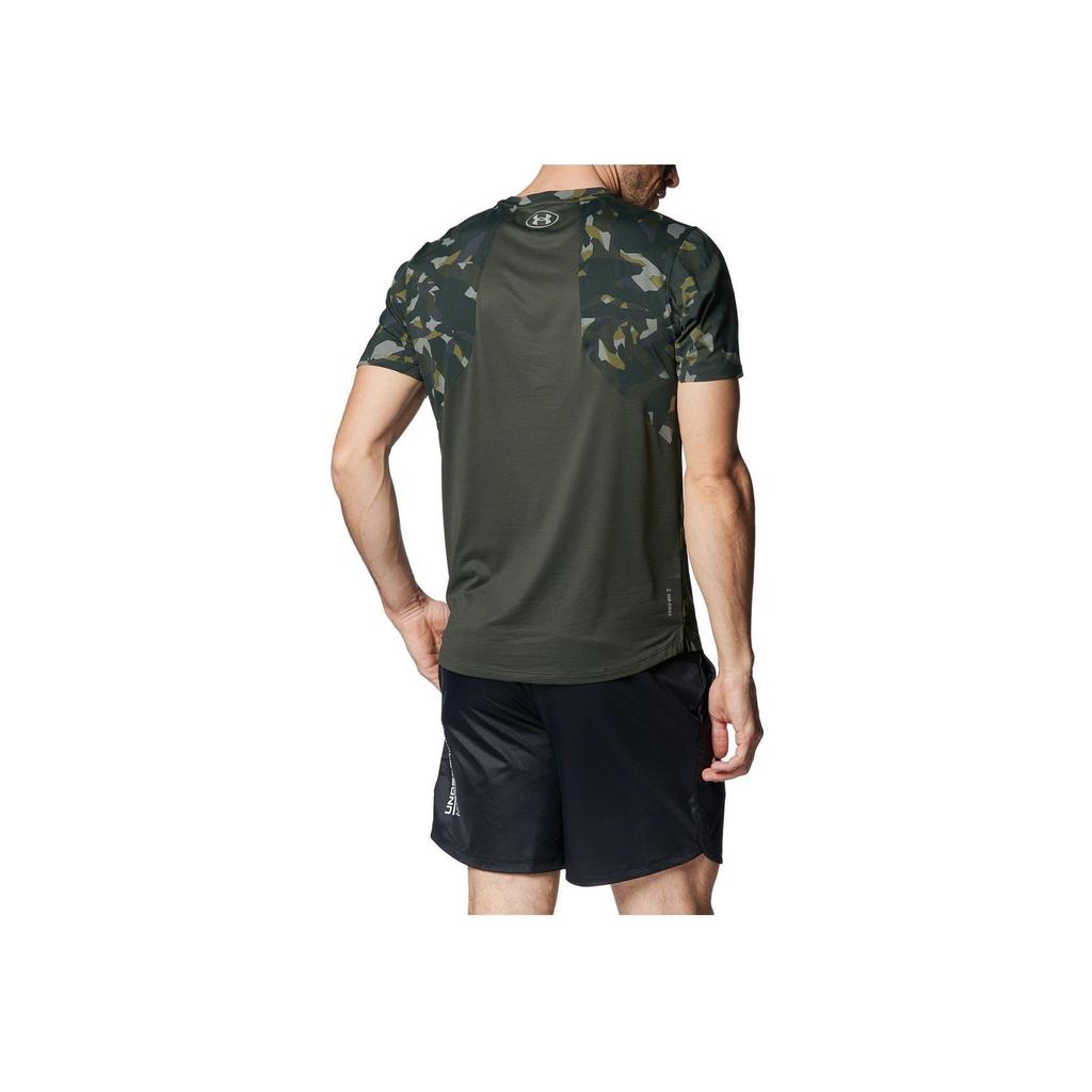 Under Armour Camouflage Letter Print Breathable Comfortable Round Neck Short Sleeve T-Shirt Men Tops Baroque-Green 1384792-310