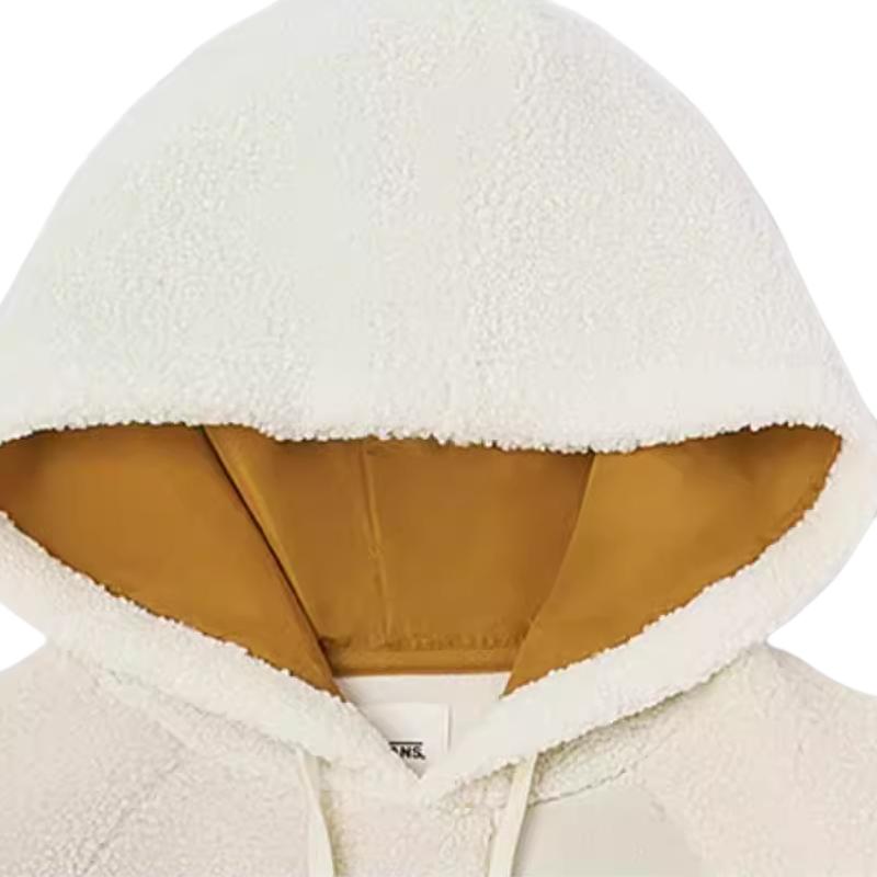 Vans Solid Color Front Pocket Hoodie Long Sleeve Women Tops Yellow VN0A7YIC2N1