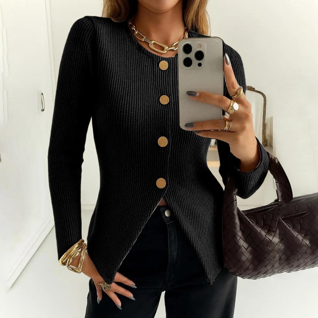 Elegantes, modisches Damen-Langarmtop für Alltag und Freizeit