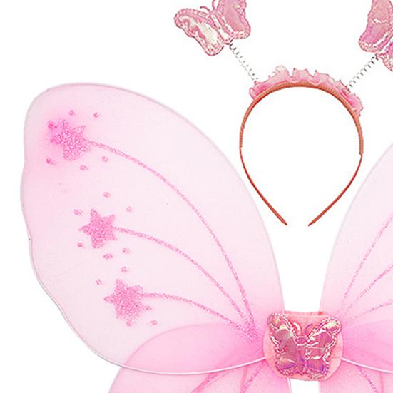 Yousheng 1 Set Girls Butterfly Wings Kids Foldable Butterfly Fairy Wings Hairband And Wand Fairy Costume Props for Halloween Parties Cosplay Photo