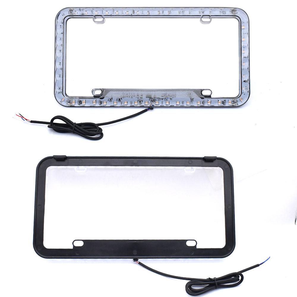License Plate Frame Light 12V Multicolor LED Flash Lamp Front Rear License Frame Holder For Auto Truck Vehicles Car Accessories
