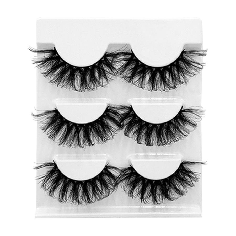 

6D Многослойные накладные ресницы - Набор из трех пар, Пушистые, в стиле европейских и американских знаменитостей