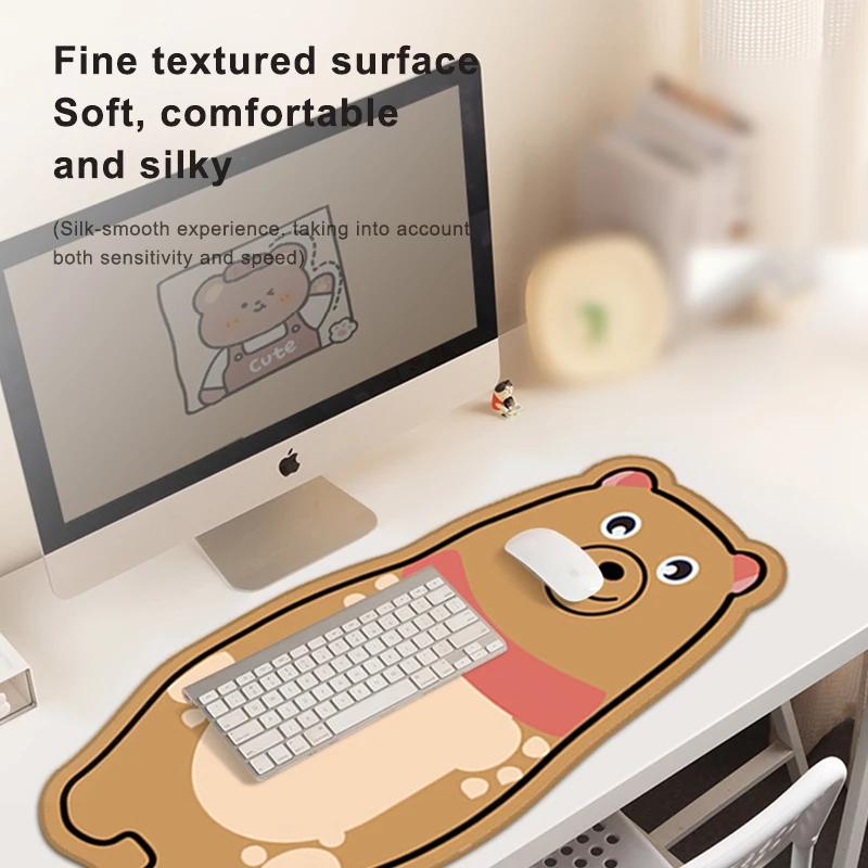 Bear Mouse Pad Computer Notebook Gamer Desk Non-slip Thickened Soft Pad Cute Cartoon Soft And Comfortable Keyboard Mouse Pad