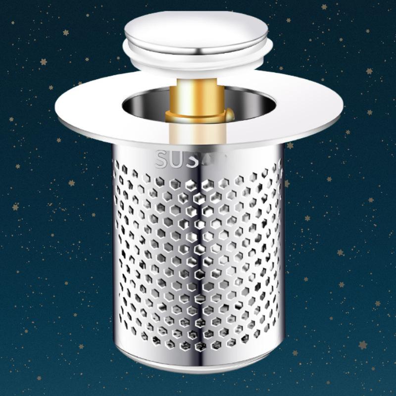 Bonde d'évier pop-up avec filtre à mailles et bouchon anti-odeurs