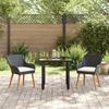 VidaXL Ensemble de jardin 3 pièces en rotin poly noir 3261670