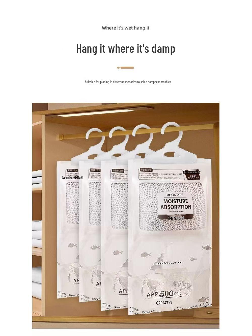 Hanging Dehumidifier Bag: Moisture & Mildew Protection for Home and Wardrobe
