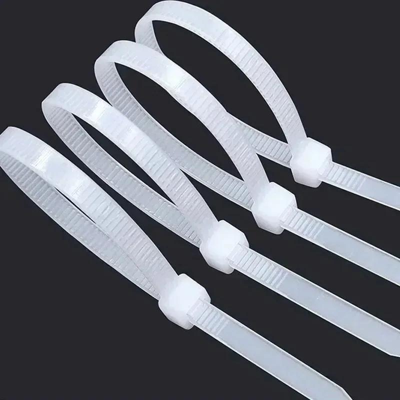 500/100Pcs Plastic Nylon Cable Ties Self-locking Cord Ties Straps Adjustable Cables Fastening Loop Home Office Wire Zip Tie