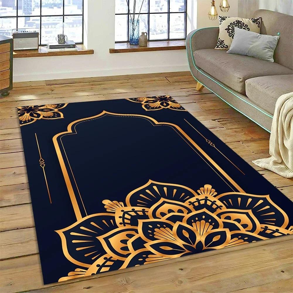 Muslimischer Islam Gebetsteppich zur Wohnzimmerdekoration Teppiche Zuhause Sofa Kaffeetisch Rutschfest Schlafzimmer Bettseite Bodenmatte Waschbar