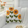 Yellow Tulip Flower Cushion Cover 2D Peach Skin Pillow Case Nordic Floral Throw Pillows For Sofa Living Room Home Decor Office