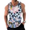 Modisches Floral Graphic Tanktop für Herren Trend Sommer Ärmellos 3D-Blumenaufdruck Weste T-Shirts Locker Streetwear Atmungsaktive Oberteile