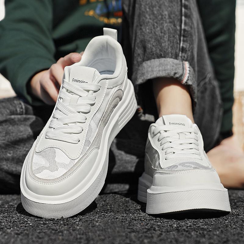 

Korean version fashionable refreshing breathable light luxury campus style thick-soled white shoes light versatile casual shoes comfortable board shoe 44