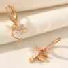 1 Pair Cute Bird Dangle Earrings for Women Cubic Zirconia Jewelry Daily Party Accessories