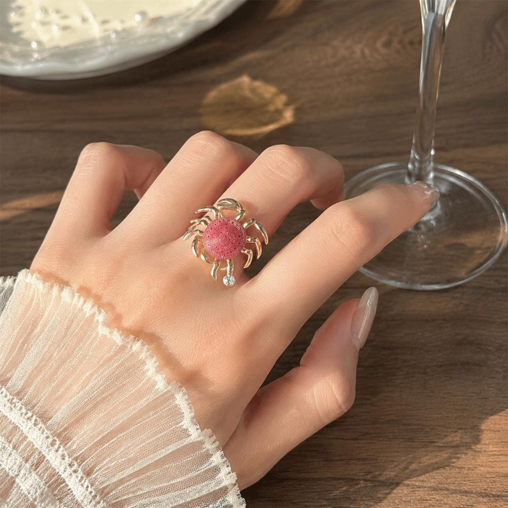 Metallic Texture Ocean Animal Jewelry Adjustable Stacked Ring Unique Shell Ring  Women
