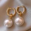High-End Pearl Dangle Earrings: Luxury 925 Sterling Silver Studs for Women