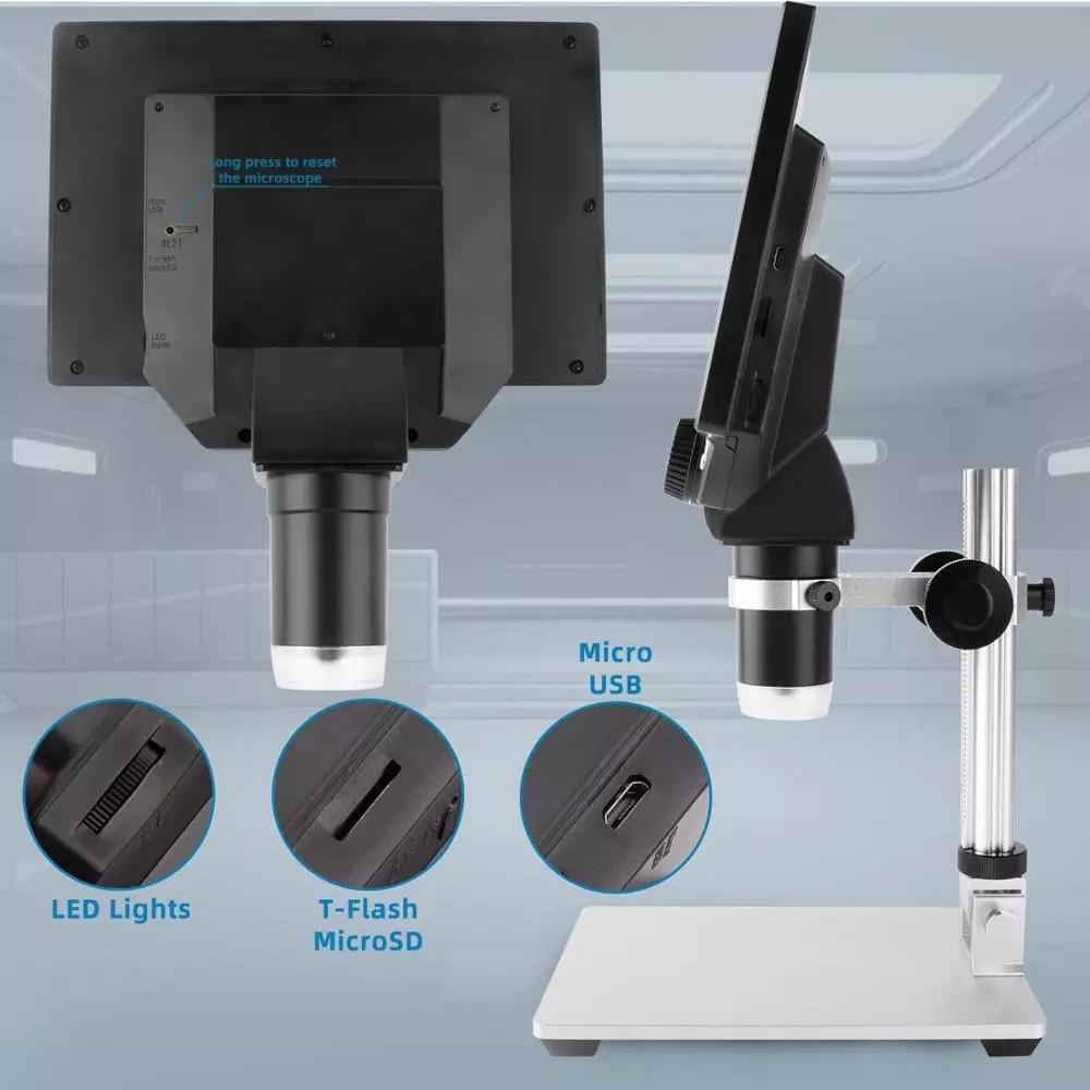 7‘’ Large Screen Camera Magnifier Digital Microscope Repair 1200X Zoom 12MP HD Electronic Microscopes