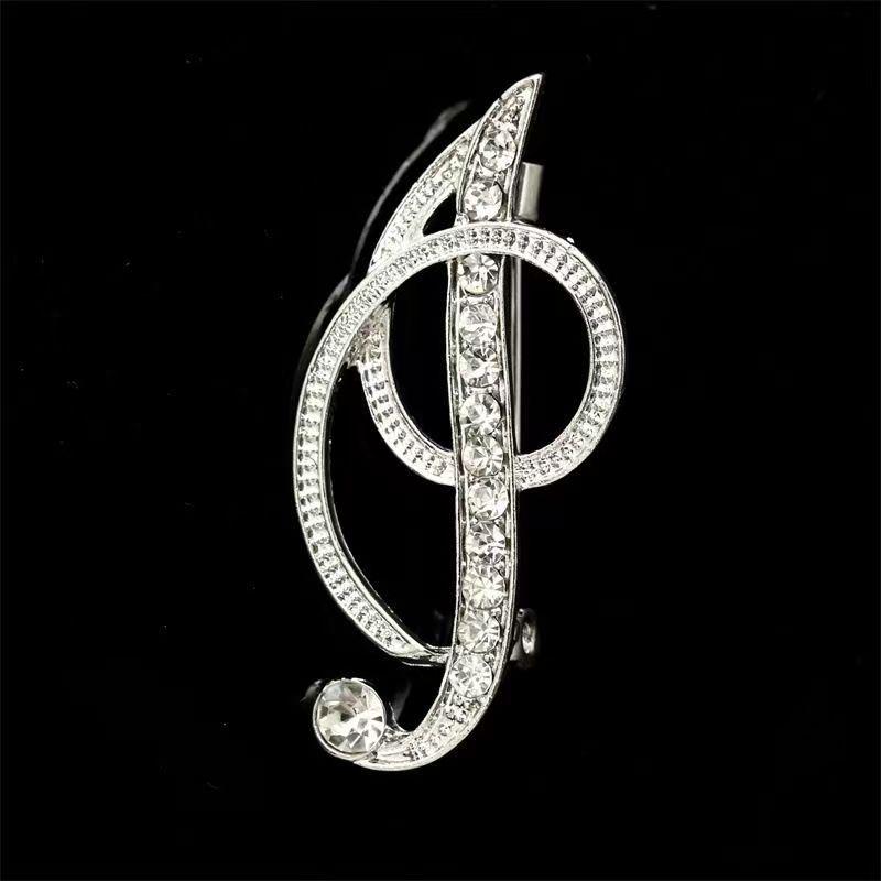 Minimalist Rhinestone Alphabet Brooch: Elegant Geometric Pin for Sweaters or Coats