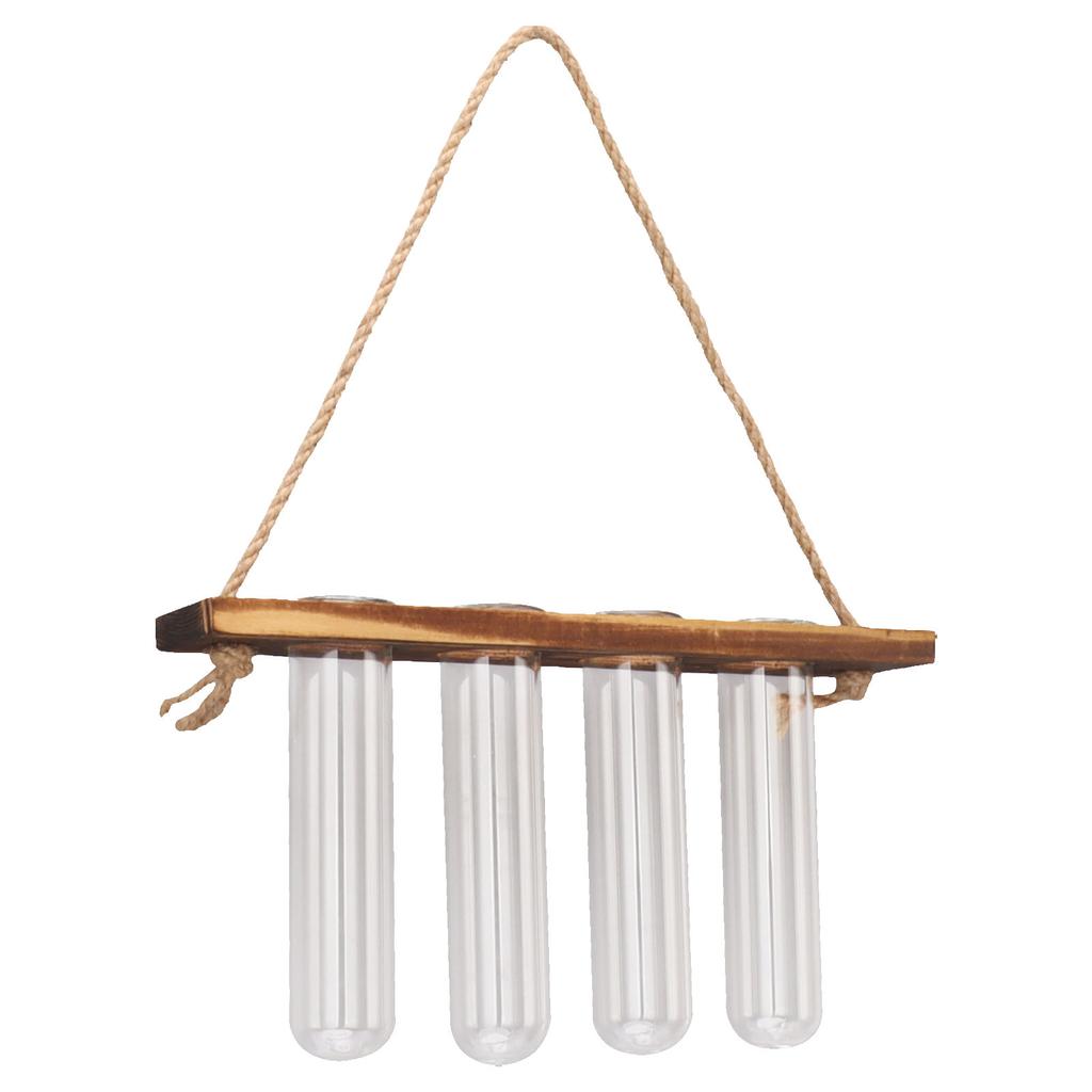 1 Våning 4 Hål Växtförökningsstation Vägghängande Växtterrarium Med Träställ Mini Test