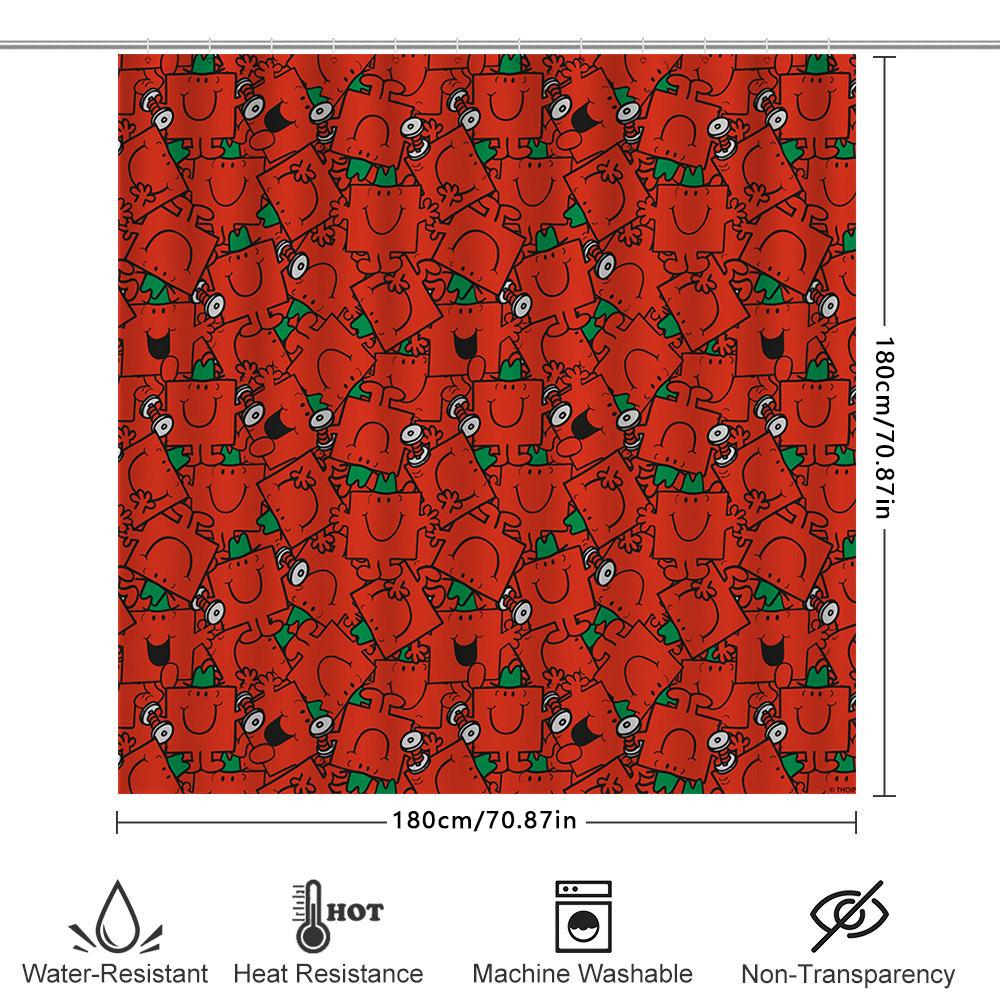 Adorable Red Cartoon Shower Curtain With Cute Animal Pattern For Bathroom Decor Universal Size 180X215Cm Free Shipping From Alie