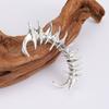 Edgy Silver/Gold Color Skeleton Earrings Fashionable Ear Clips Halloween Ear Cuff Accessory for Fashion Enthusiasts